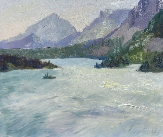 Glacier NP. Looking back at Goose Island Overlook